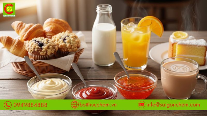 Xanthan gum được d&ugrave;ng phổ biến trong sản xuất thực phẩm